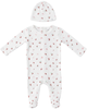 Little Fragile Little Fragile Cherry Pointelle Scalloped Edge Romper and Hat Set - 1