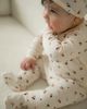 Little Fragile Little Fragile Cherry Pointelle Scalloped Edge Romper and Hat Set - 2