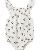 Little Fragile Little Fragile Crinkle Woven Cherry Ruffle Strap Romper - 1