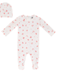 Little Fragile Little Fragile Floral Snap Back Cotton Modal Romper with Hat - 1