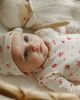 Little Fragile Little Fragile Floral Snap Back Cotton Modal Romper with Hat - 2