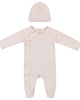 Little Fragile Little Fragile Girl French Terry Wrap V Neck Romper and Matching Hat Set - 1