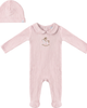 Little Fragile Little Fragile Girl Horse Bear Pointelle Knit Long Sleeve Romper and Hat Set - 1