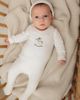Little Fragile Little Fragile Girl Horse Bear Pointelle Knit Long Sleeve Romper and Hat Set - 2