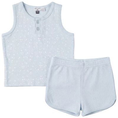 Little Fragile Little Fragile Sleeveless Modal Top and Elastic Waist Shorts 2 Piece Set