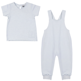 Little Fragile Little Fragile Tee and Cross Back Adjustable Strap Overall & Short Sleeve Top 2 Piece Set