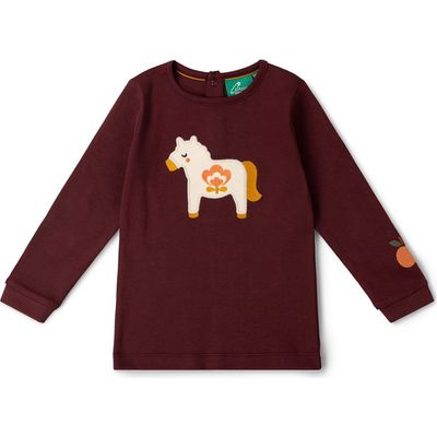 Little Green Radicals Little Green Radicals Folk Horse Applique Long Sleeve T-Shirt
