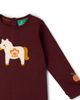 Little Green Radicals Little Green Radicals Folk Horse Applique Long Sleeve T-Shirt - 2
