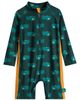 Little Green Radicals Little Green Radicals Kids' Happy Hippos UPF 50+ Long Sleeve One-Piece Rashguard Swimsuit  - 1