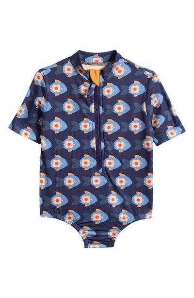 Little Green Radicals Little Green Radicals Kids' Little Fish UPF 50+ One-Piece Rashguard Swimsuit