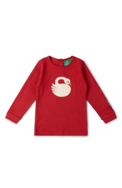 Little Green Radicals Little Green Radicals Kids' Sleeping Swan Applique T-Shirt