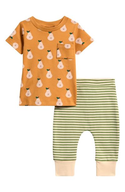 Little Green Radicals Little Green Radicals Kids' Summer Pears Organic Cotton Top & Pants Set