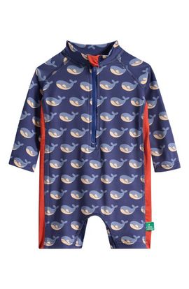 Little Green Radicals Little Green Radicals Kids' Whales UPF 50+ Long Sleeve One-Piece Rashguard Swimsuit
