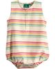 Little Green Radicals Little Green Radicals Stripe Organic Cotton Twill Bubble Romper - 1