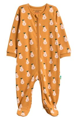 Little Green Radicals Little Green Radicals Summer Pears Organic Cotton Footie
