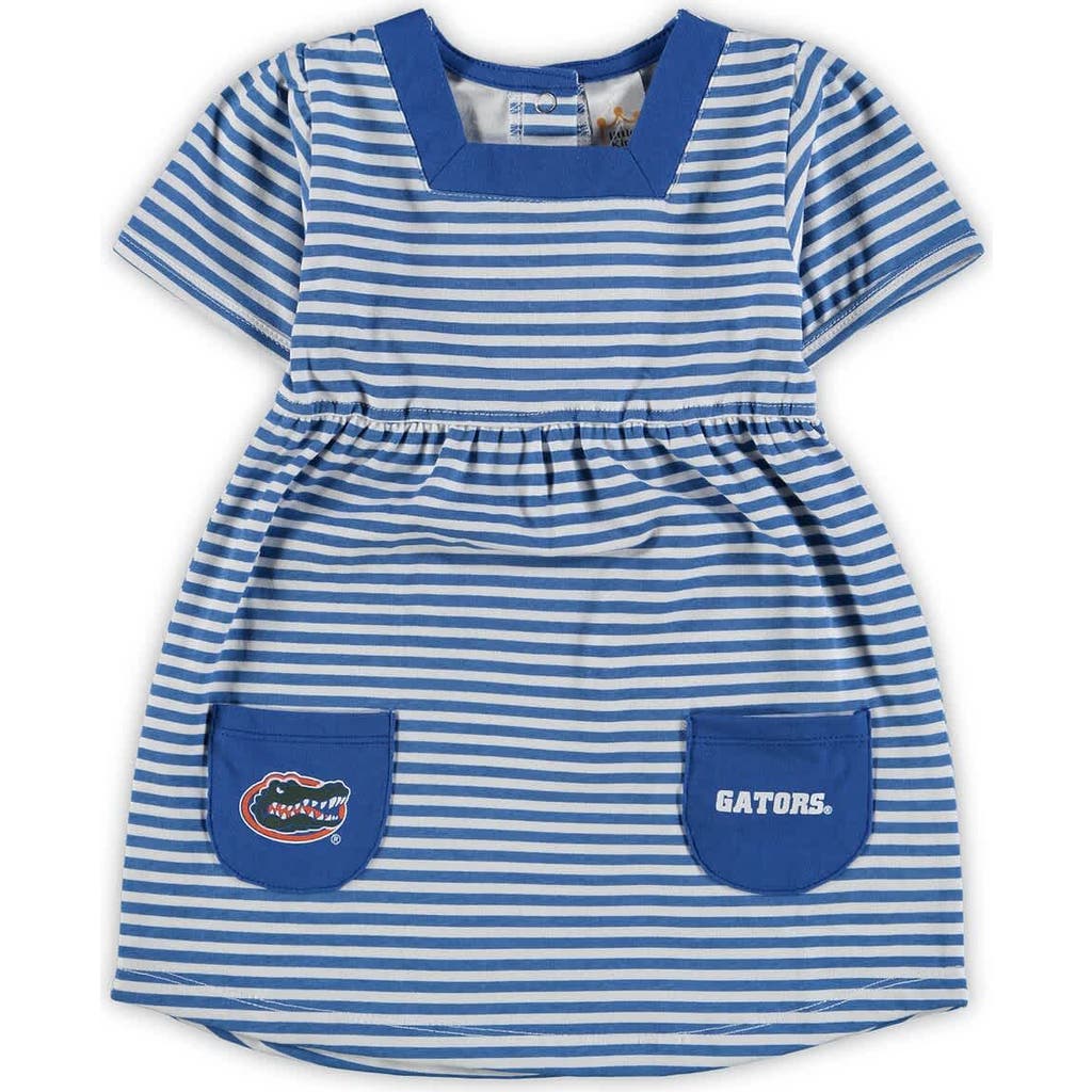 LITTLE KING LITTLE KING Girls Toddler Royal Florida Gators Striped Dress with Pockets 