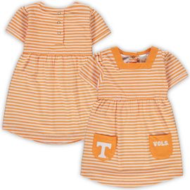 LITTLE KING LITTLE KING Girl's Toddler Tennessee Orange Tennessee Volunteers Striped Dress with Pockets 