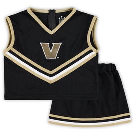 LITTLE KING LITTLE KING Girls Youth Black Vanderbilt Commodores 2-Piece Cheer Set 