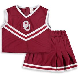 LITTLE KING LITTLE KING Girls Youth Crimson Oklahoma Sooners Two-Piece Cheer Set 