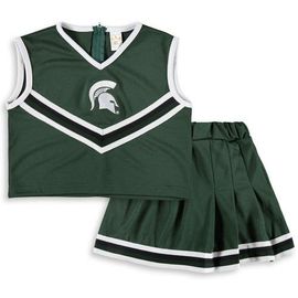 LITTLE KING LITTLE KING Girls Youth Green Michigan State Spartans Two-Piece Cheer Set 