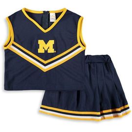 LITTLE KING LITTLE KING Girls Youth Navy Michigan Wolverines Two-Piece Cheer Set 