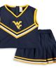 LITTLE KING LITTLE KING Girls Youth Navy West Virginia Mountaineers Two-Piece Cheer Set  - 1