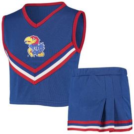 LITTLE KING LITTLE KING Girls Youth Royal Kansas Jayhawks Two-Piece Cheer Set 