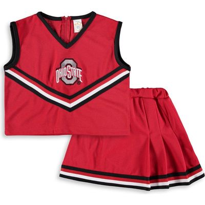 LITTLE KING LITTLE KING Girls Youth Scarlet Ohio State Buckeyes Two-Piece Cheer Set 