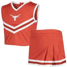 LITTLE KING LITTLE KING Girls Youth Texas Orange Texas Longhorns Two-Piece Cheer Set
