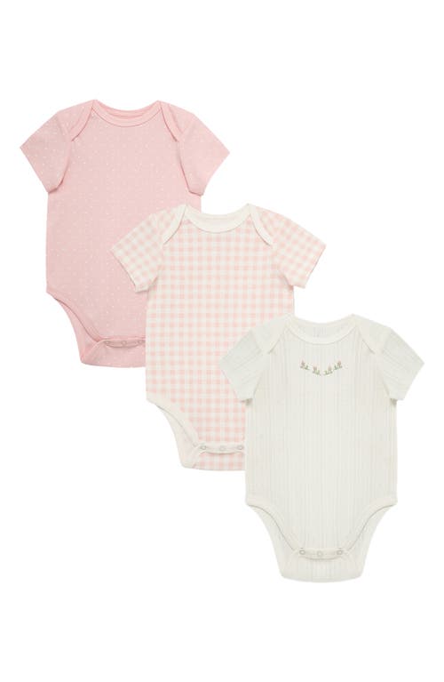 Little Me Little Me 3-Pack Check Assorted Cotton Bodysuits