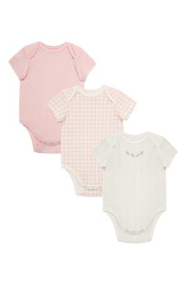 Little Me Little Me 3-Pack Check Assorted Cotton Bodysuits