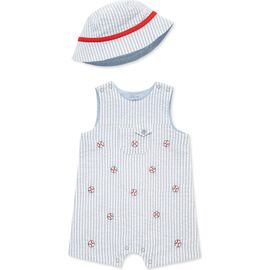 Little Me Little Me Baseball Sleeveless Romper & Hat
