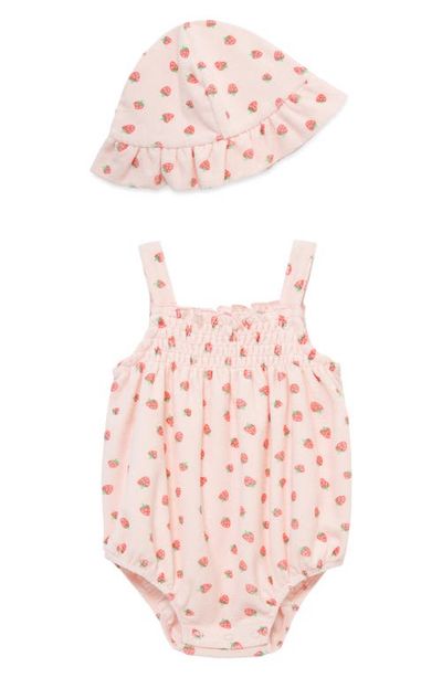 Little Me Little Me Berries Bubble Bodysuit & Hat Set