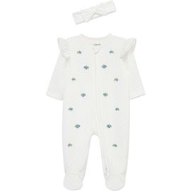 Little Me Little Me Blueberries Ruffle Cotton Footie & Headband Set (Nordstrom Exclusive)