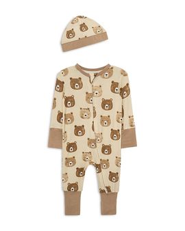 Little Me Little Me Boys' Bear Faces Coverall and Hat