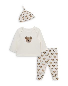 Little Me Little Me Boys' Cute Puppy Lap Shoulder Top, Hat & Footed Pants Set