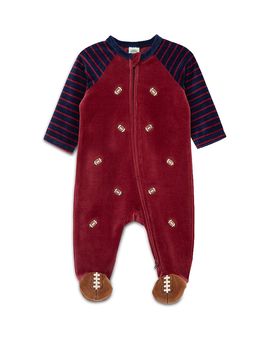 Little Me Little Me Boys' Football Velour Footie