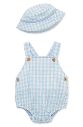 Little Me Little Me Check Print Bodysuit & Bucket Hat Set