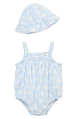Little Me Little Me Daisies Bubble Bodysuit & Hat Set
