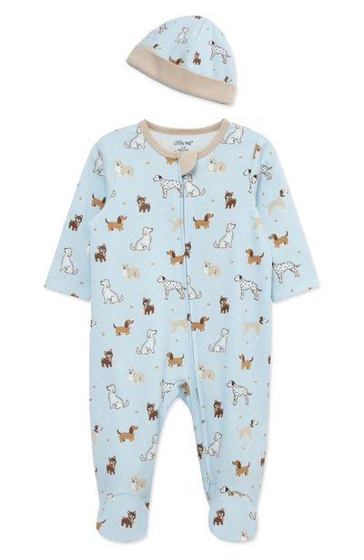 Little Me Little Me Dog Show Cotton Footie & Hat Set (Nordstrom Exclusive)