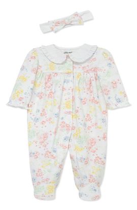 Little Me Little Me Garden Floral Footie & Headband Set 