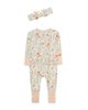 Little Me Little Me Girls' Botanical Coverall and Headband - 2