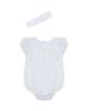 Little Me Little Me Girls' Cotton Eyelet Bubble One Piece with Headband - 2