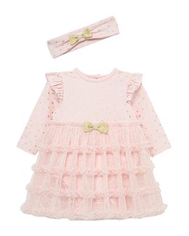 Little Me Little Me Girls' Heart Shine Tutu Bodysuit Dress & Headband Set