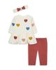 Little Me Little Me Girls' Hearts Sweatshirt Dress Set & Headband - 1
