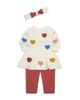 Little Me Little Me Girls' Hearts Sweatshirt Dress Set & Headband - 3