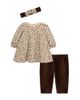 Little Me Little Me Girls' Leopard Sweatshirt Dress Set & Headband - 1