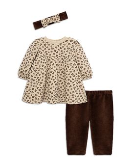 Little Me Little Me Girls' Leopard Sweatshirt Dress Set & Headband