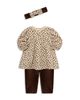 Little Me Little Me Girls' Leopard Sweatshirt Dress Set & Headband - 3