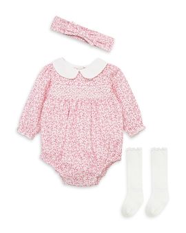 Little Me Little Me Girls Outline Bubble Playsuit, Headband and Socks